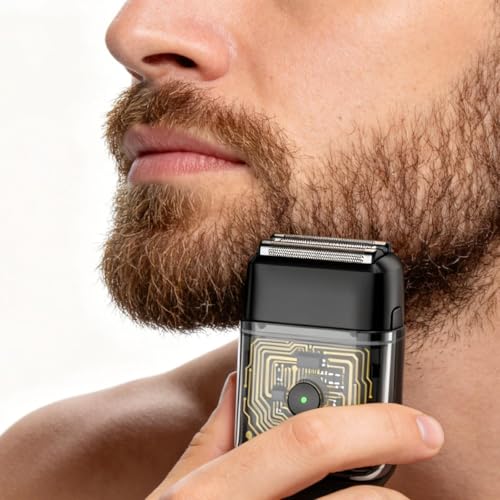 Reciprocating Electric Shaver for Men, 3 Blade Foil Shaver, Rechargeable, Wet & Dry IPX7 Waterproof, USB-C Charging, 3D Floating Head, Portable Travel Razor, Close Shaving, Gift for Him