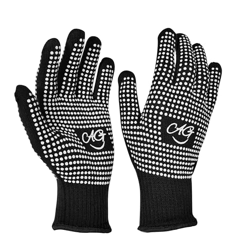 Heat Resistant Gloves for Hair Styling – Silicone Grip, 2 Pair