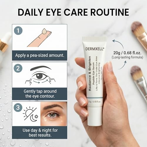 DERMXELL Lift & Brighten Peptide Eye Serum | Reduces Dark Circles & Wrinkles
