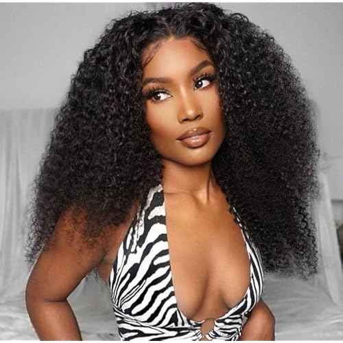 250% Density Curly Wig Human Hair 13x6 Lace Front Wigs Human Hair With Baby Hair Plucked Bleached Tiny Knots Kinky Curly Wig For Women Real Human Hair 20inch