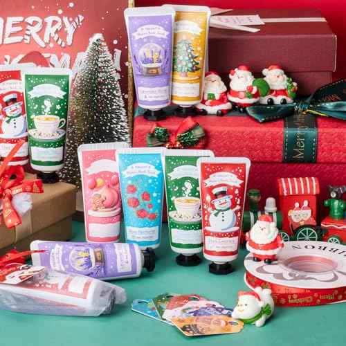 120 Sets Christmas Hand Cream Gift Set for Women, Hand Lotion In Bulk for Dry Cracked Hands Travel Size,Christmas Gifts with Cards and Organza Gift Bags, Stocking Stuffers for Women Teen Girls