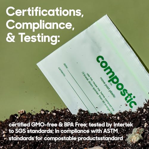 Compostic Compostable Food Storage Bags Variety Pack - 145 Count