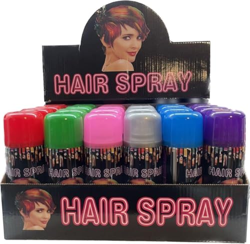 Temporary Hair Color Spray Bulk Case 24 Cans 6 Colors 3oz