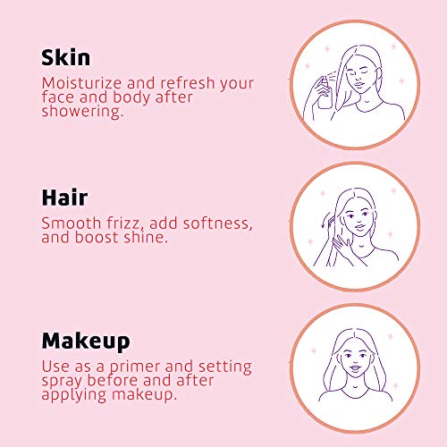 De La Cruz Rose Water and Glycerin Spray for Face - Rosewater Facial Toner and Moisturizer Mist for Skin and Hair 8 fl oz (236 mL)