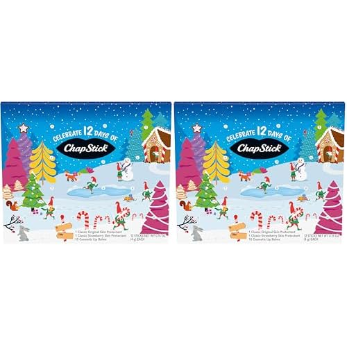 ChapStick 12 Days of Holiday Advent Calendar Lip Balm Gift Set - 0.15 Oz (Pack of 2)