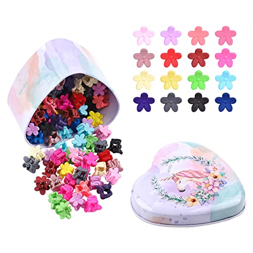 128PCS Baby Girls Mini Hair Claw Clips Flower Hair Hair Accessories Barrattes for School Girls Kids Teens