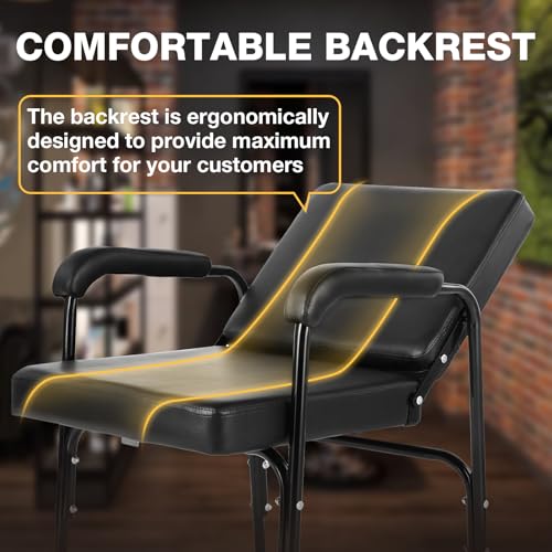 Adjustable Recline Shampoo Chair with Memory Foam - Black