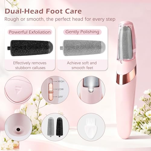 Rechargeable Electric Callus Remover for Smooth Feet - 2 Gears & 2 Rollers
