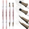 UCANBE 2PCS Dual-Ended Freckle Pen & Freckle Stamp - Precise 15¡Æ Curved Tip Makeup Waterproof & Smudge Proof, Long Lasting Faux Freckles Pencils (01 Light Brown+03 Chestnut)