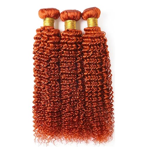 Fridnae Ginger Curly Wave Human Hair Bundles 18-22 Inch - Model #350JC