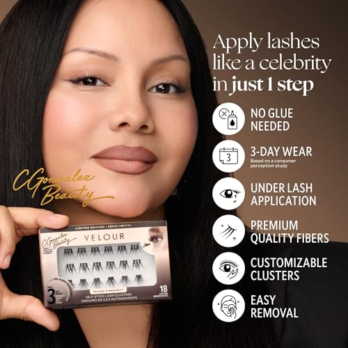 Velour x CGonzalez Self Adhesive Lash Clusters - 18 Count for Natural Look