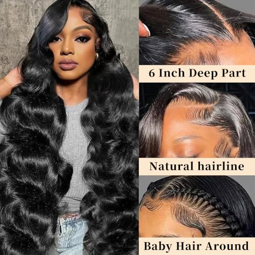 32 Inch Body Wave Lace Front Wig 220% Density 13x6 HD