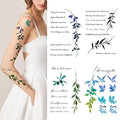 Words Temporary Tattoos for Women & Men | Waterproof