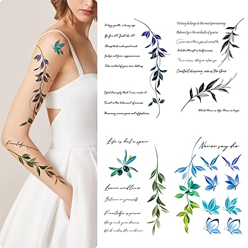 Words Temporary Tattoos for Women & Men | Waterproof