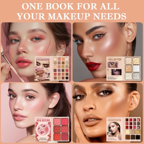 Katiluxiya All-in-One Makeup Gift Set with 78 Colors - Eyeshadow, Lip Gloss & More