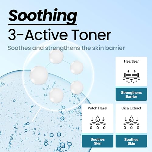Soothing 10% Toner ? Instant Calming Toner with CICA & Heartleaf, Redness Relief, Cooling & Hydration, Strengthens Skin Barrier for Sensitive, Acne-Prone Skin, Korean Skincare, 10.14 fl oz