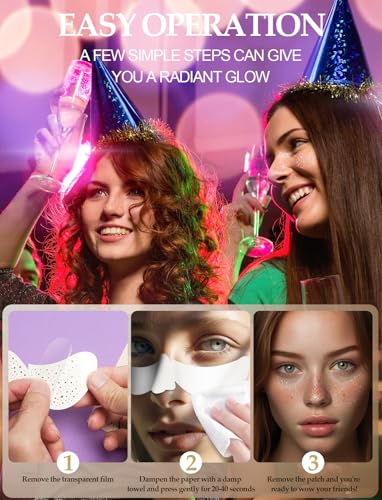 Rose Gold Glitter Face Tattoo Stickers - 8pc Waterproof Sparkle Patches