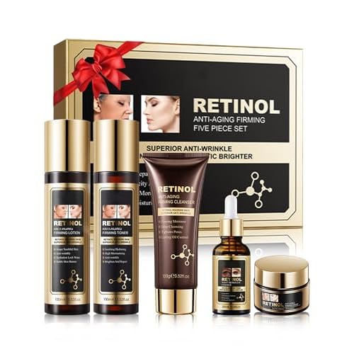 Skin Care Set,5 in 1 Moisturizing Anti Aging Firming Skincare Kit for Wrinkles Fine Lines,Facial Skincare Toiletries Product Set, Women¡¯s Mother's Day Beauty Gift Kit for Mature Women Mom Mother Wife