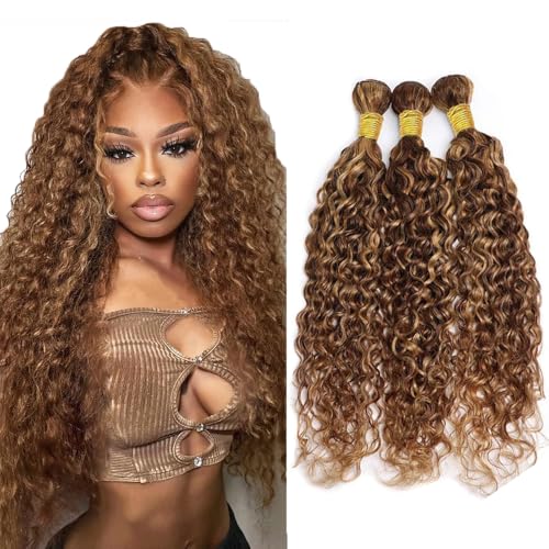 P427 Honey Blonde Water Wave Hair Bundles 28-32 Inch