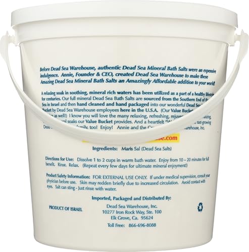 Dead Sea Bath Salts - 100% Mineral Therapeutic Soak, 5 lbs