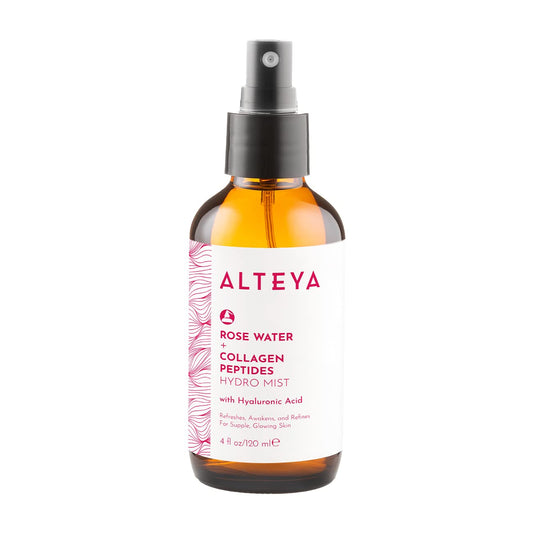 Alteya Organics Rose Water Face Toner with Collagen Peptides and Hyaluronic Acid - 4 Fl Oz/ 120mL