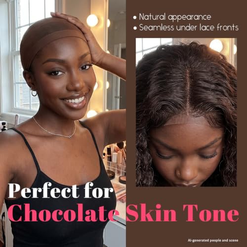 Dark Brown Wig Caps for Women 24 Pack Stretchy Stocking Cap