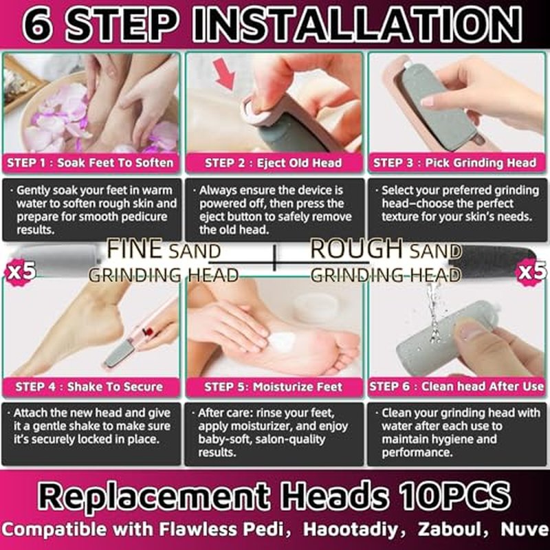 10-Pack Electric Pedi Callus Remover Replacement Heads