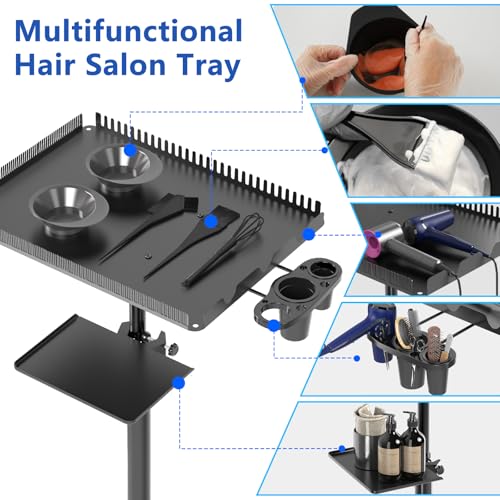 ZHOOGE Salon Rolling Cart with Hair Dye Tray & Storage