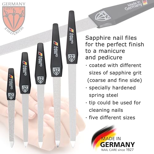 Sapphire Metal Nail File Set with 3-Way Buffer - 6 pcs.