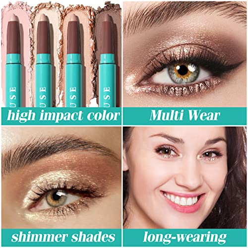 KIMUSE Waterproof Eyeshadow Stick Duo - Creamy Highlighter Pencil Set