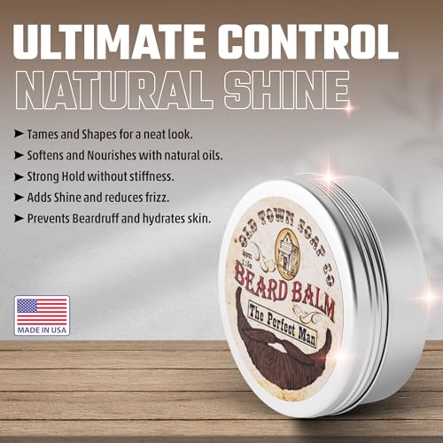 Old Town Soap Co. The Perfect Man Beard Balm - ??Softens and Nourishes with natural and Argan Oil, Beard Softener for Men | Using all-natural ingredients Made In USA