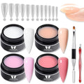 Multicolor Builder Gel Nail Kit with 4 Colors, Nail Forms & Tools
