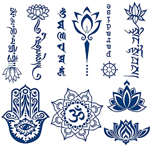 Semi-Permanent Temporary Tattoos 6-Sheet Waterproof Plant-Based Ink
