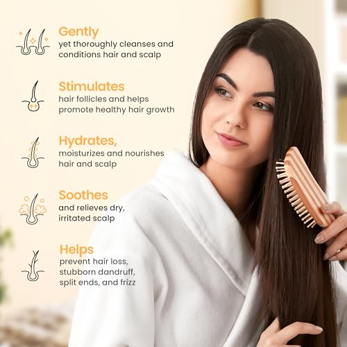 Honeyskin Organic Hair Growth Shampoo & Conditioner Set 16oz x2 - Sulfate-Free Hydrating & Thickening for Women