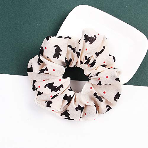 4 Pack Cute Pet Flamingo Cat Scrunchies - Chiffon Cartoon Hair Ties and Accessories for Women and Girls