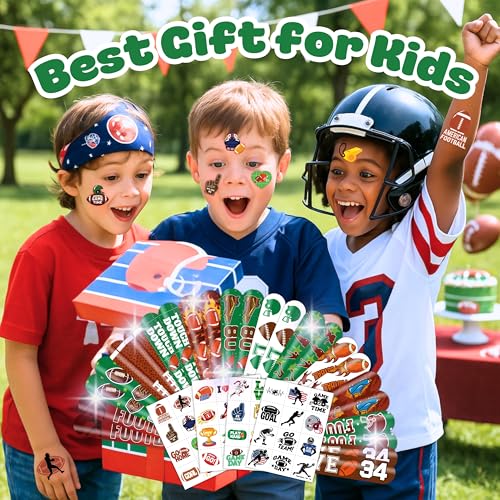 Football Party Favors Set - 48 Tattoos & 24 Slap Bracelets