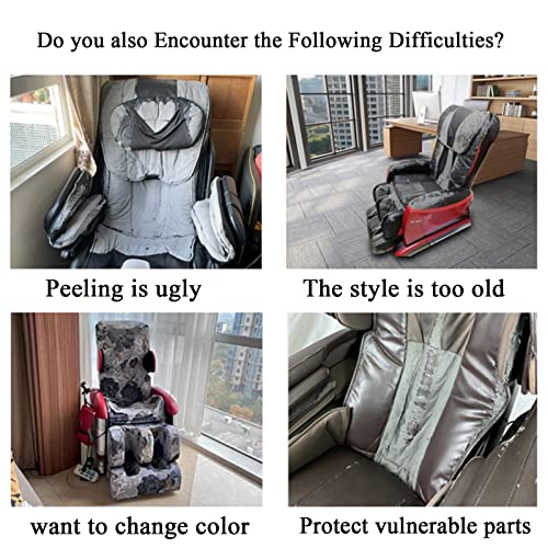 Full Body Massage Chair Cover Black Waterproof Dustproof with Drawstring - Skin-Friendly Milk Silk Fabric