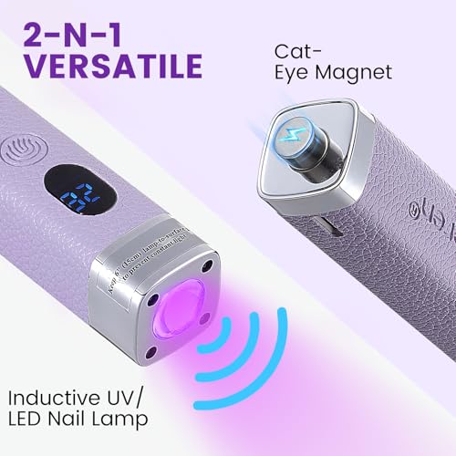 Quaferen Mini Handheld UV Light for Gel Nails - Rechargeable with Stand