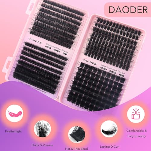Fluff Lash Clusters 80D-260D Mega Volume D-Curl 10-18MM 504pcs