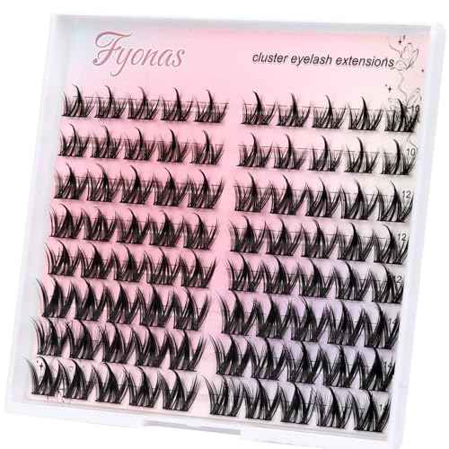 Lash Clusters Manga Eyelash Clusters Spiky Cluster Eyelash Extensions 80Pcs C Curl Individual Lashes Volume Anime Lash Clusters with Thin Band Cosplay Lashes DIY at Home (Cutey)