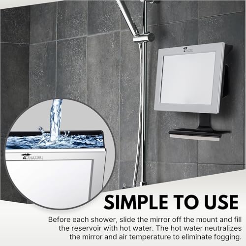 ToiletTree Fogless Shower Mirror with Squeegee