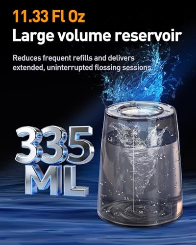 MySmile LP221 Cordless Water Flosser with UVC Light & OLED Display - Midnight Black