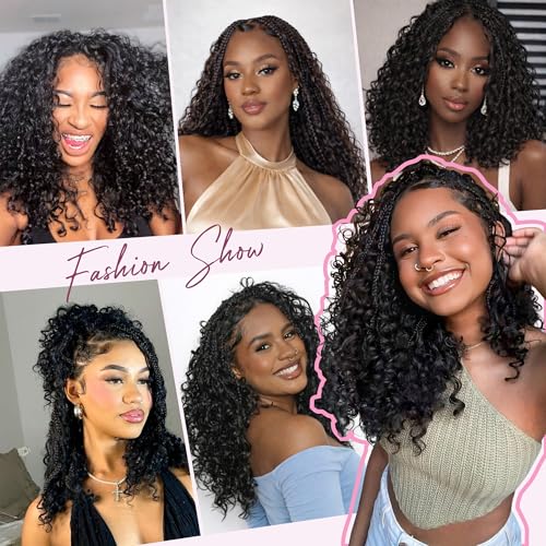 Mibeke 12 Inch Deep Wave Feather Crochet Hair