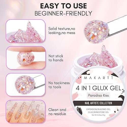 Makartt Peel Off Base Coat, 15ml UV Gel Base Coat Nail Polish Peelable Base Gel for Takeoff Solid Gel Builder for Nails Trial Kit Nail Extension UV Nail Glue for Acrylic Nails Rhinestones Gel 3D Nail