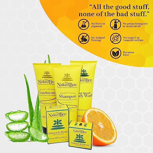 The Naked Bee Oatmeal & Honey Triple Milled Soap, 5 Ounce, 6 Pack, Orange Blossom Honey