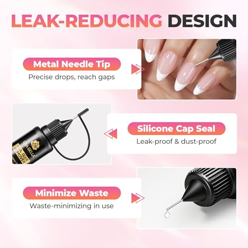 UNA GELLA Press On Nail Glue Remover - Gentle Non-Acetone Kit (20ml, 2 Pack)