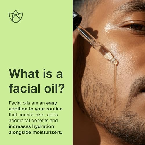 Botanics Facial Oil for Men - Nourishing Daily Face & Beard Oil for Dry Skin - Enriched with Argan & Rosehip Oils - Lightweight & Non-Greasy Men's Skincare - Vegan, Cruelty Free (0.84 Fl Oz)