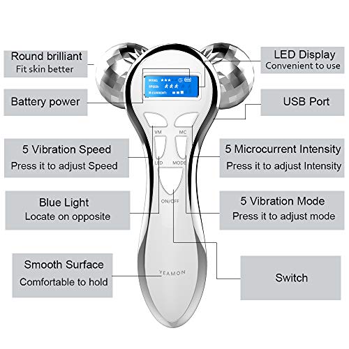 4D Microcurrent Face Lift Massager with Vibration & Light Therapy