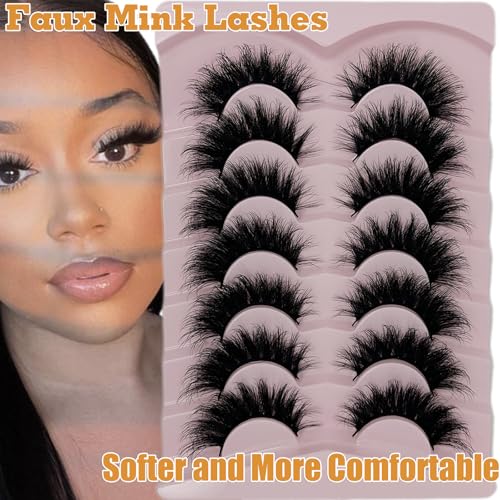 Cat Eye False Lashes 18mm - 7 Pairs 3D Mink Wispy