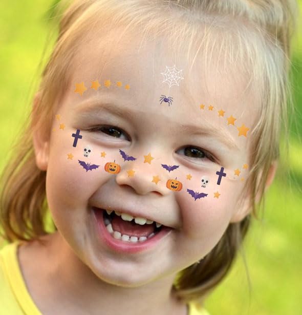 Halloween Temporary Tattoos for Kids - 6 Sheets